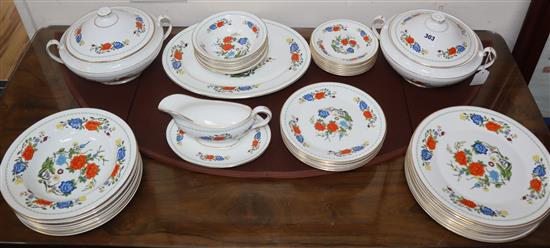 An Aynsley Famille Rose pattern part dinner service (setting for eight)